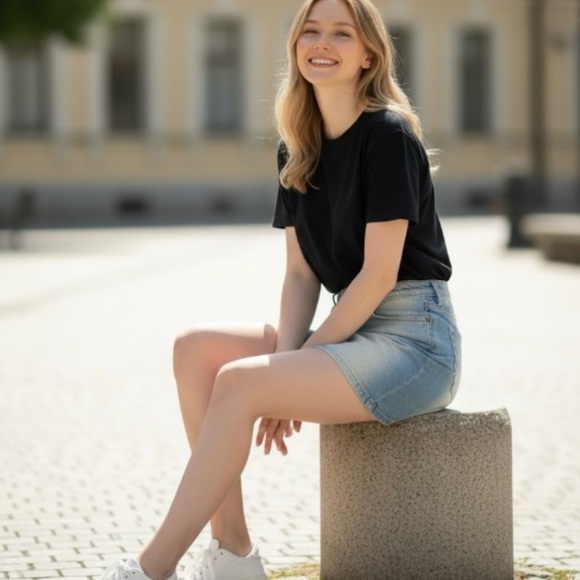 Wild Fable 2 Tone Denim Skirt Size 10 - Picture 3 of 9